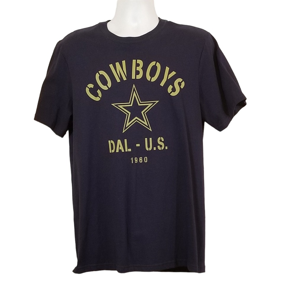 Dallas Cowboys Authentic Short Sleeve Crew T Shirt Men Size Medium Navy Blue